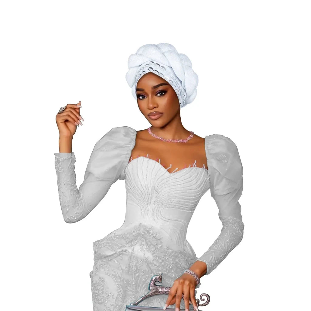 Women’s Nigerian Auto Gele – Stylish Wedding & Party Headscarf - Free Delivery Worldwide only at Flexi Africa