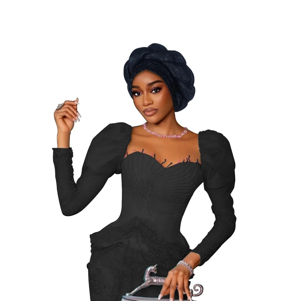 Women’s Nigerian Auto Gele – Stylish Wedding & Party Headscarf - Free Delivery Worldwide only at Flexi Africa