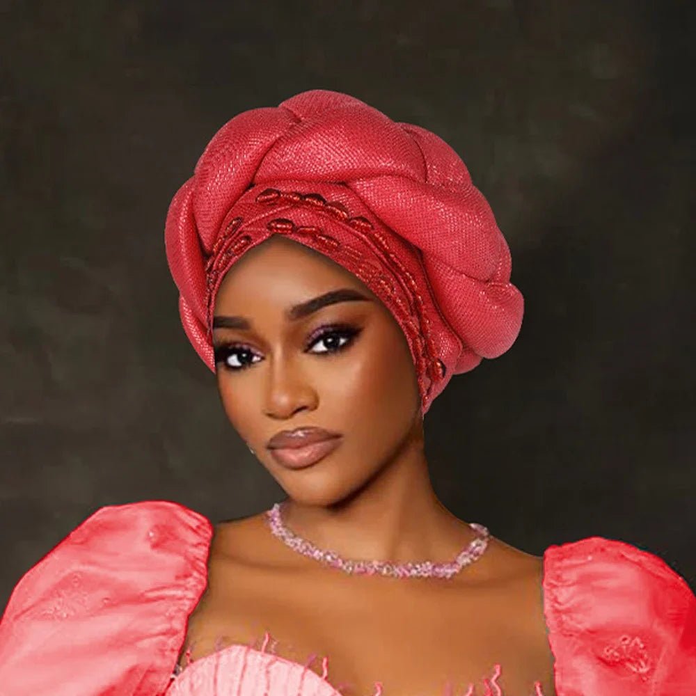 Women’s Nigerian Auto Gele – Stylish Wedding & Party Headscarf - Free Delivery Worldwide only at Flexi Africa