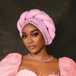 Women’s Nigerian Auto Gele – Stylish Wedding & Party Headscarf - Free Delivery Worldwide only at Flexi Africa
