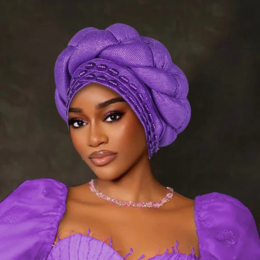Women’s Nigerian Auto Gele – Stylish Wedding & Party Headscarf - Free Delivery Worldwide only at Flexi Africa