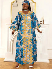 Women's Plus Size African Dashiki Wax Dress – Traditional Wedding & Evening Gown Outfit - Free Delivery Worldwide only at Flexi Africa