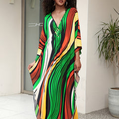 Women's Plus Size Bohemian Long Kaftan Dress, Lightweight Beach Cover - Up - Free Delivery Worldwide only at Flexi Africa