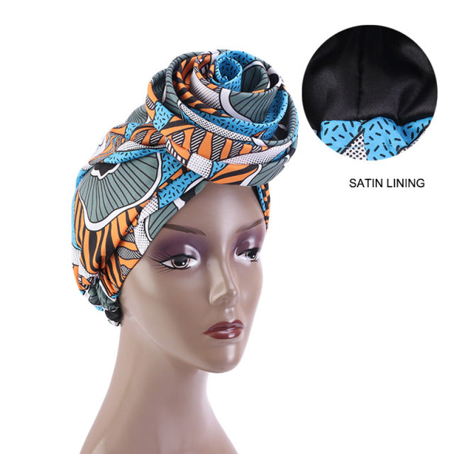 African Print Stretch Bandana Head Wrap Floral Ankara Dashiki Women - Flexi Africa - Flexi Africa offers Free Delivery Worldwide - Vibrant African traditional clothing showcasing bold prints and intricate designs